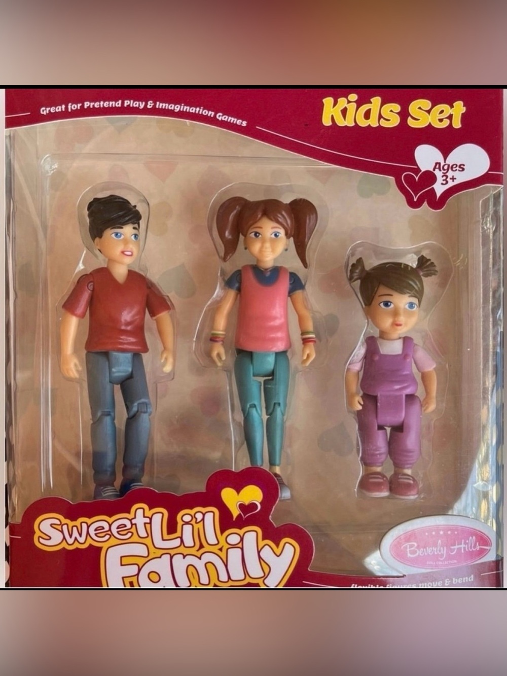 Beverly Hills Doll Collection Sweet Li'l Family - Pink, Teal & Red New in Box